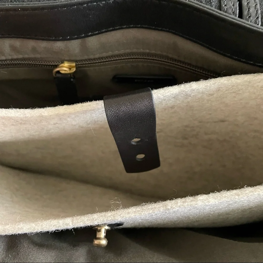 Skagen Black Leather Messenger Bag